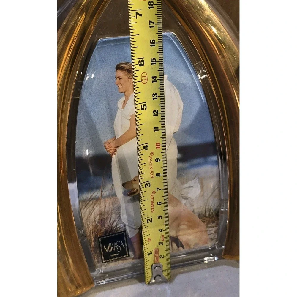 Mikasa Crystal Arch Picture Frame Gold Accents Elegant Wedding Home Decor 4x6‎